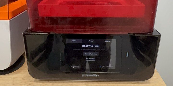 In-house 3D printer at Richmond Dental Spa used for surgical guides, custom orthotics, and models