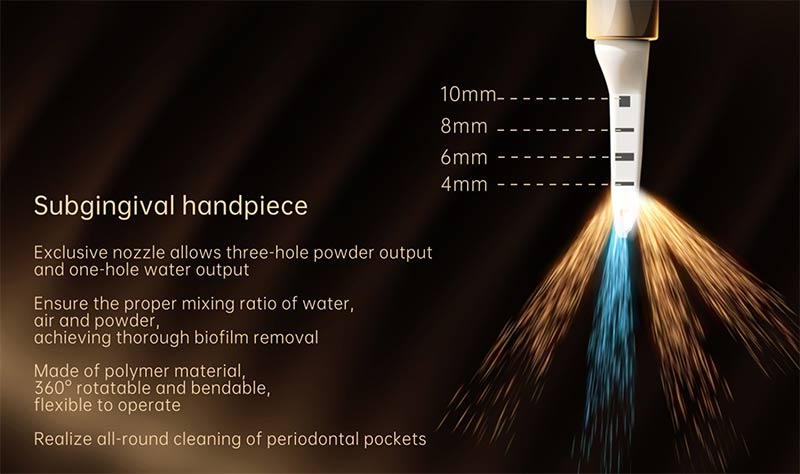 Subgingival AirFlow handpiece used for Glycerin AirFlow Perio Therapy at Richmond Dental Spa